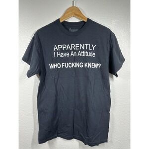 Spencers Shirt Mens Medium Black Apparently I Have An Attitude Graphic Tee Funny